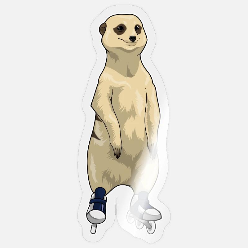 Erdmännchen Inline skating Rollschuhe - Sticker Größe S (10 x 10 cm) - Transparent glänzend