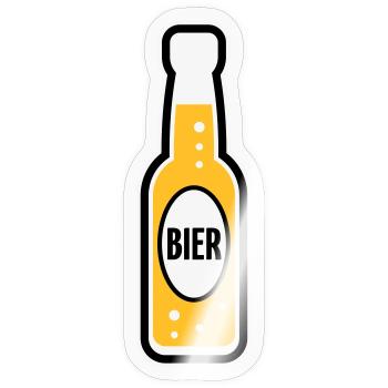Bierflasche (Bier / Bierchen / POS 3C) - Sticker Größe S (10 x 10 cm) - Transparent glänzend - Vorne