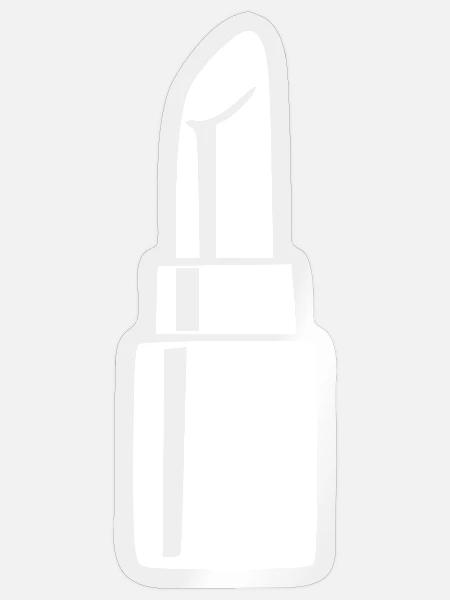 Lippenstift_weiss_Kosmetik_Geschenk - Sticker Größe S (10 x 10 cm) - Transparent glänzend