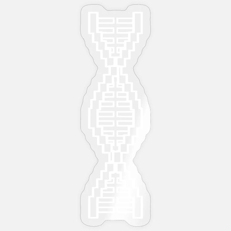 Bloc de pixels en échelle d’ADN - Sticker taille S (10 x 10 cm) - brillant transparent