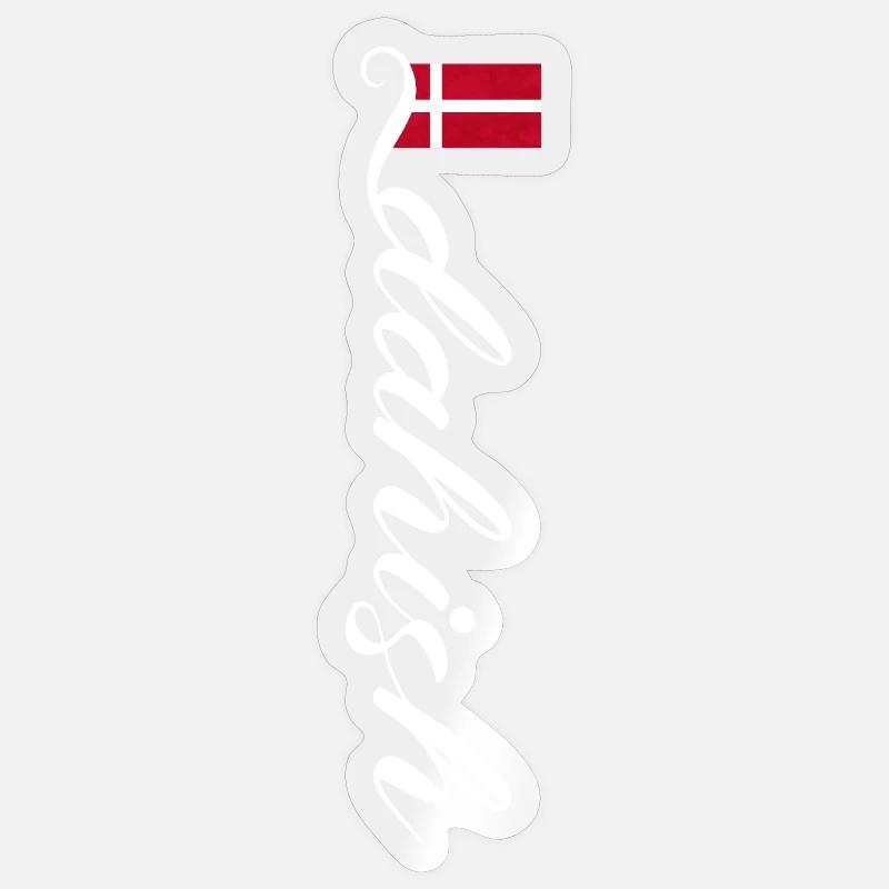 Danemark - Sticker taille S (10 x 10 cm) - brillant transparent