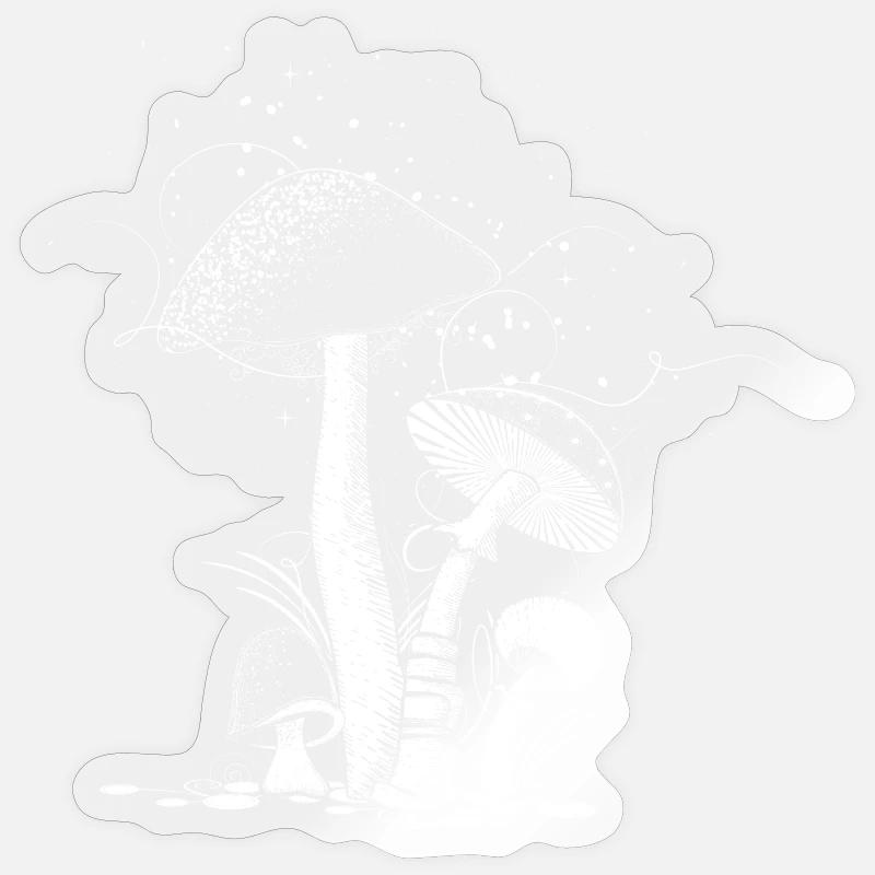 four mushrooms Sticker size S (10 x 10 cm)