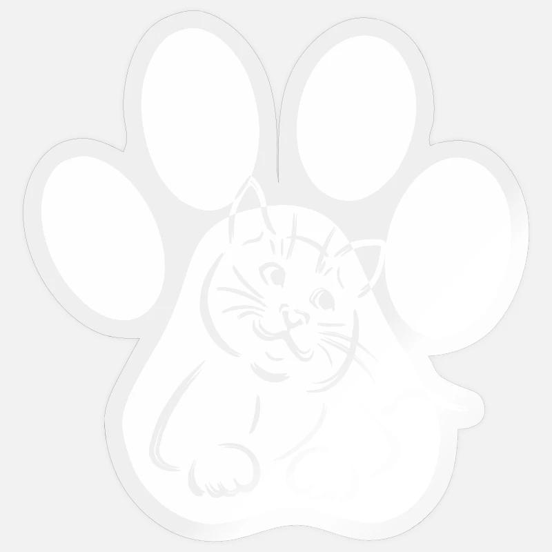 Katze Pfote Miezekatze in Pfote Geschenk - Sticker Größe S (10 x 10 cm) - Transparent glänzend