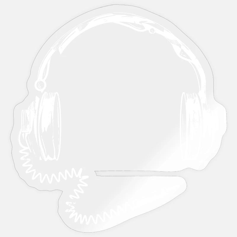 Casque rétro avec câble Sticker taille S (10 x 10 cm)
