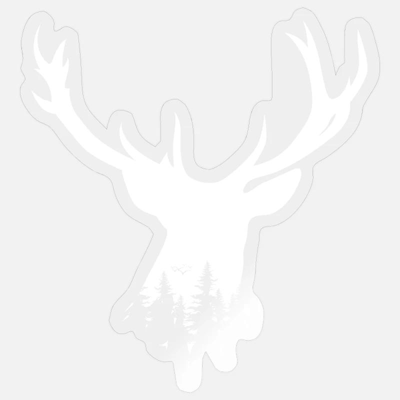 deer symbol geschenk idee hirsch Wald forest Sticker Größe S (10 x 10 cm)