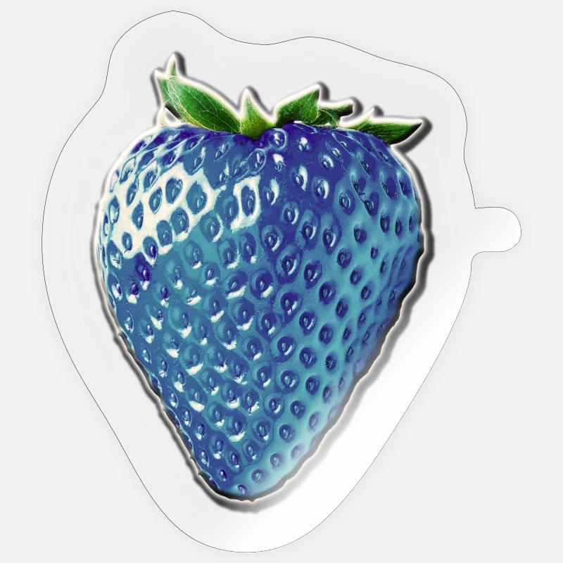 Blaue Erdbeere Sticker Größe S (10 x 10 cm)