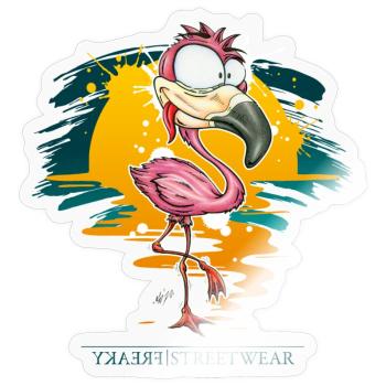 Flamingo Weirdo - Sticker Größe S (10 x 10 cm) - Transparent glänzend - Vorne