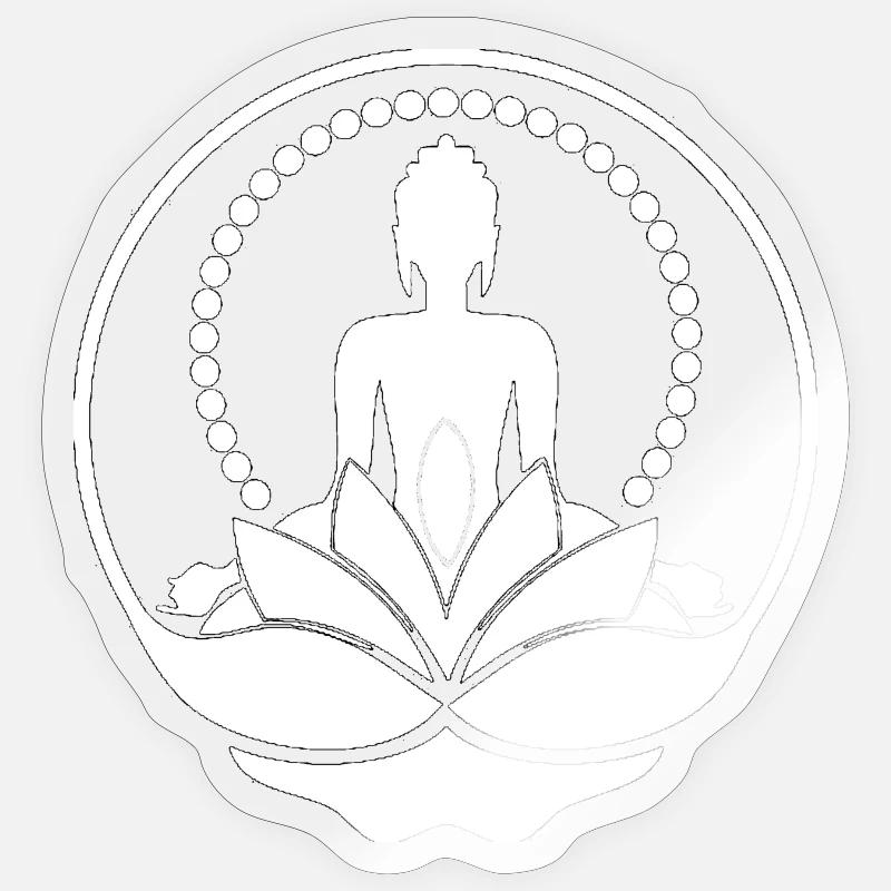 Buddha - Sticker Größe S (10 x 10 cm) - Transparent glänzend