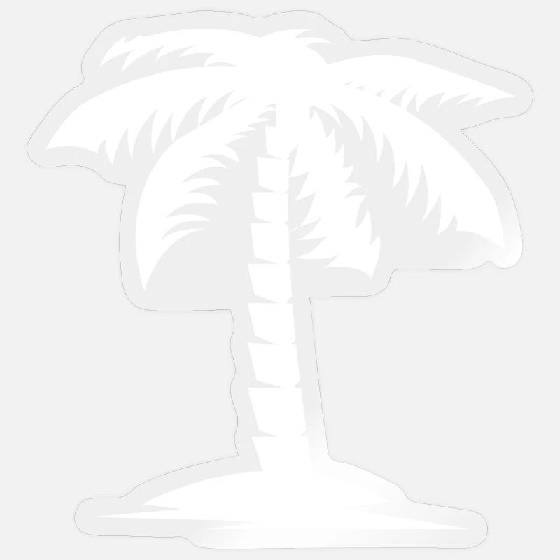palmier nature vacances icône Logo - Sticker taille S (10 x 10 cm) - brillant transparent
