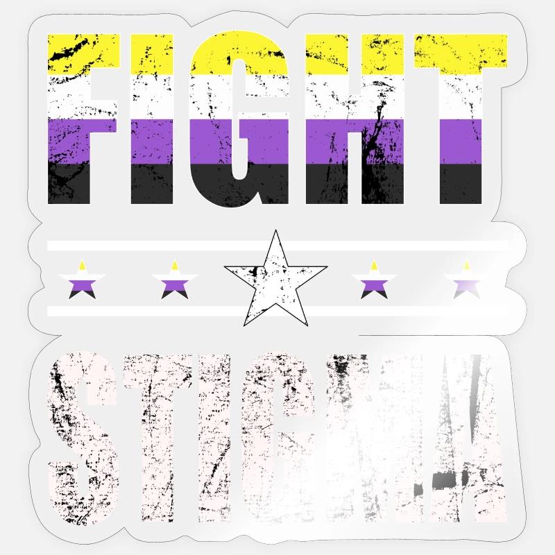 Fight Stigma - LGBTQ - Non-Binary Sticker size S (10 x 10 cm)
