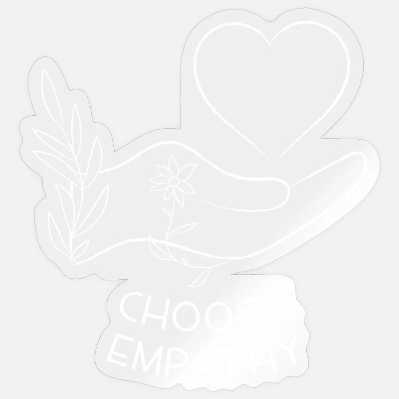 Wählen Sie Empathie-| Line Art Design - Sticker Größe S (10 x 10 cm) - Transparent glänzend