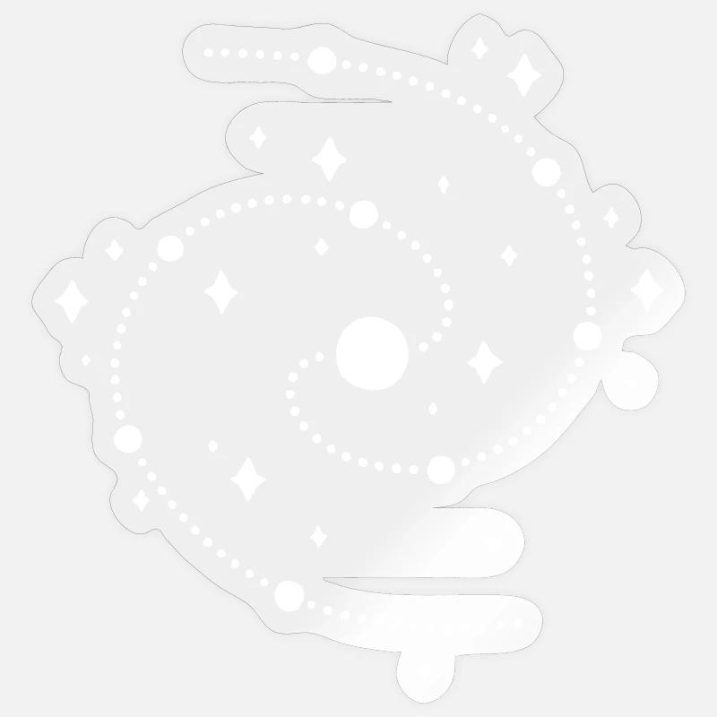 étrange galaxie - Sticker taille S (10 x 10 cm) - brillant transparent