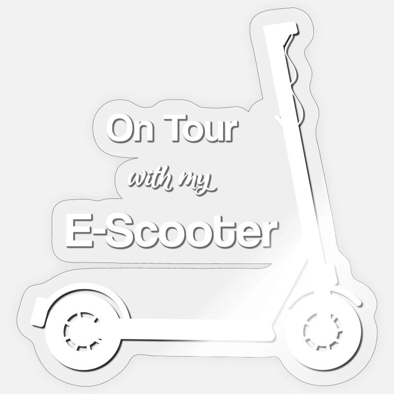 Scooter E Scooter E Scooter Pedal Scooter - Sticker size S (10 x 10 cm) - transparent glossy