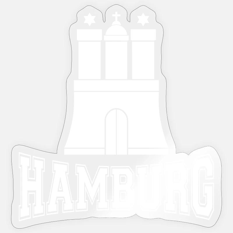 Hambourg - Sticker taille S (10 x 10 cm) - brillant transparent