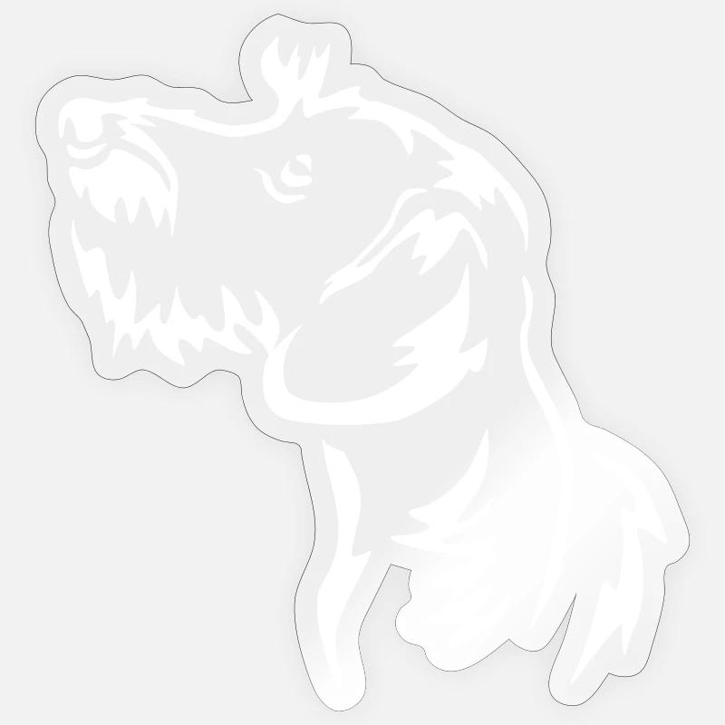 Dackel Kopf "Black Edition" - Sticker Größe S (10 x 10 cm) - Transparent glänzend