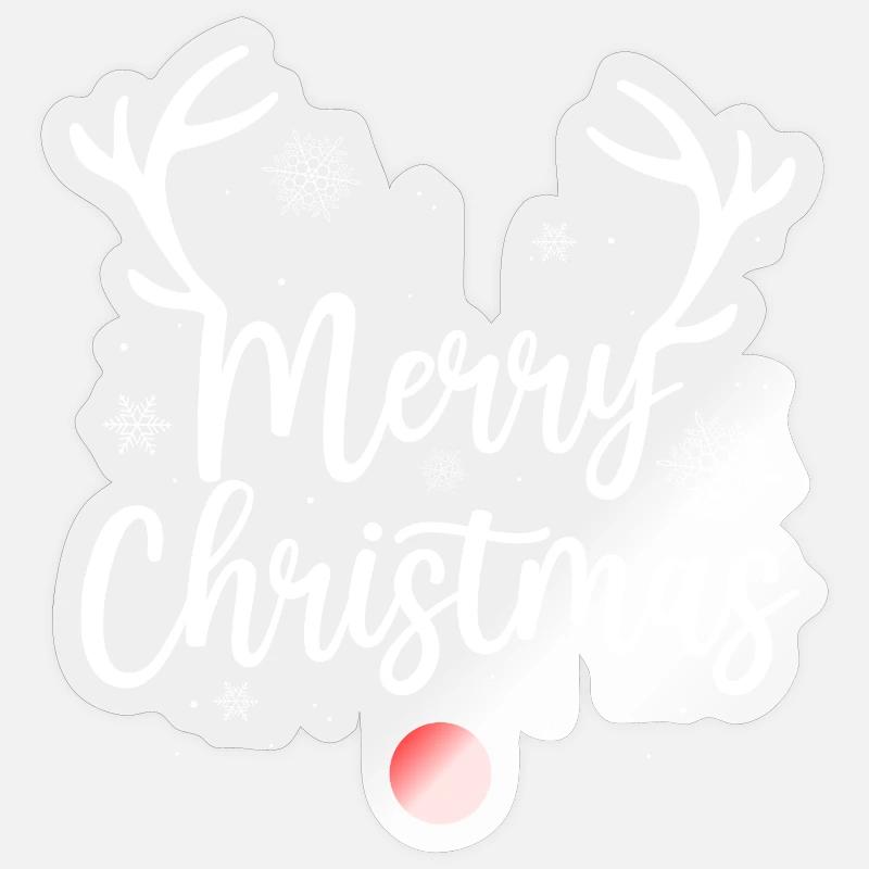 Rennes joyeux Noël - Sticker taille S (10 x 10 cm) - brillant transparent