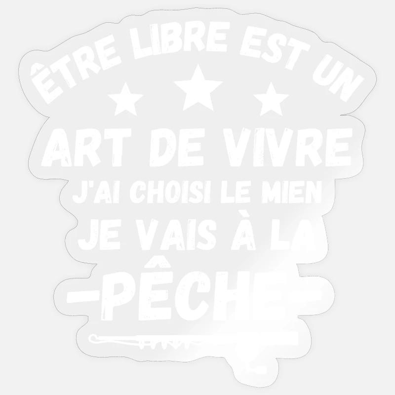 pêche, pêcheur, fan de pêche - Sticker taille S (10 x 10 cm) - brillant transparent