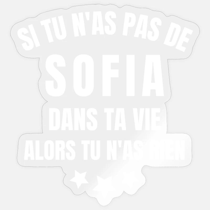 Sofia, prénom Sofia, anniversaire Sofia - Sticker taille S (10 x 10 cm) - brillant transparent