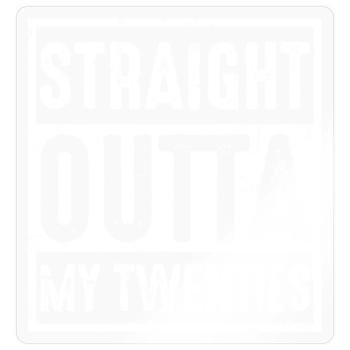 Direkt aus meinen Zwanzigern - Sticker Größe S (10 x 10 cm) - Transparent glänzend - Vorne