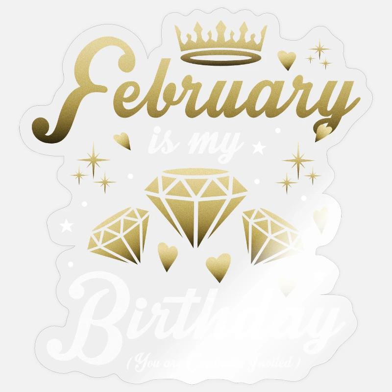 Februar Geburtstags Kind Sticker Größe S (10 x 10 cm)