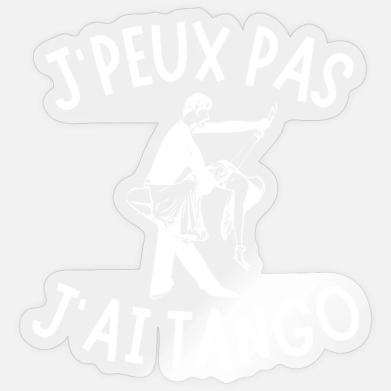 tango, tango argentin, fan de tango - Sticker taille S (10 x 10 cm) - brillant transparent