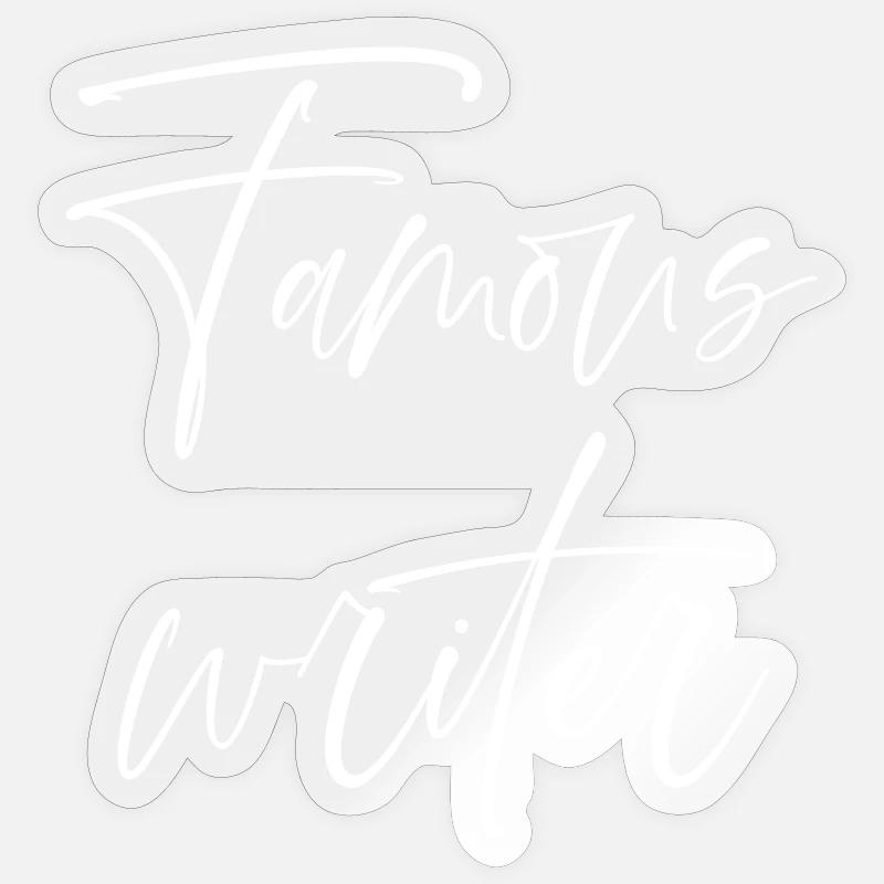 Écrivain célèbre - Sticker taille S (10 x 10 cm) - brillant transparent