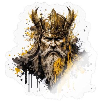 Viking ink splatter style - Sticker Größe S (10 x 10 cm) - Transparent glänzend - Vorne