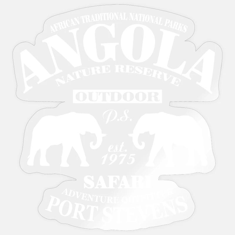 Angola - Elephant - Sticker size S (10 x 10 cm) - transparent glossy