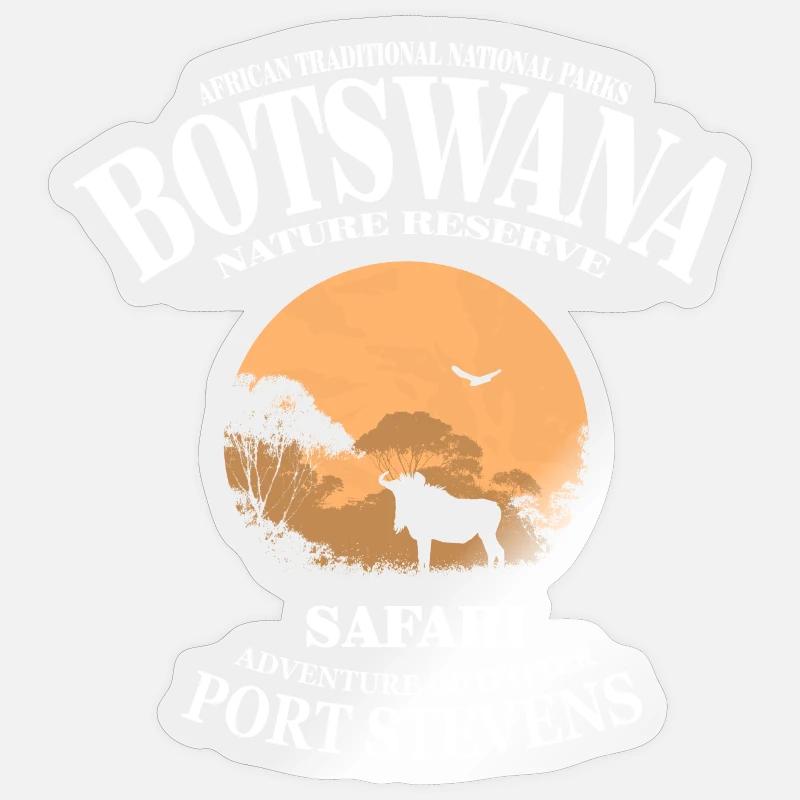 Botswana - Gnu Sticker Größe S (10 x 10 cm)