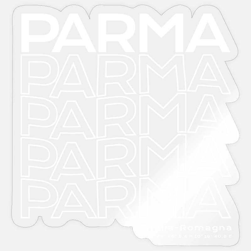 Parma Repeat Typo Emilia-Romagna Sticker Größe S (10 x 10 cm)