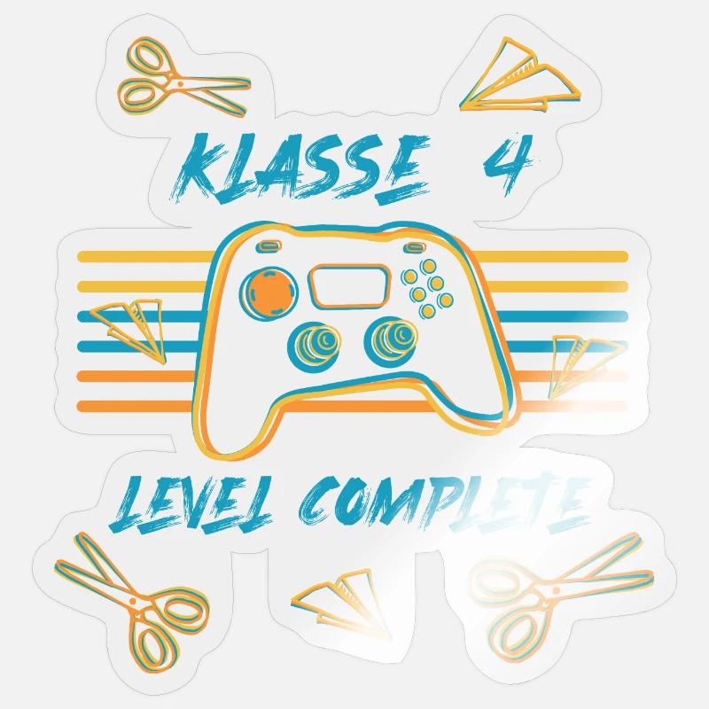 Abschluss Klasse 4 - Level complete Sticker Größe S (10 x 10 cm)