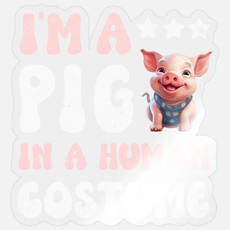 Cochons - Sticker taille S (10 x 10 cm) - brillant transparent