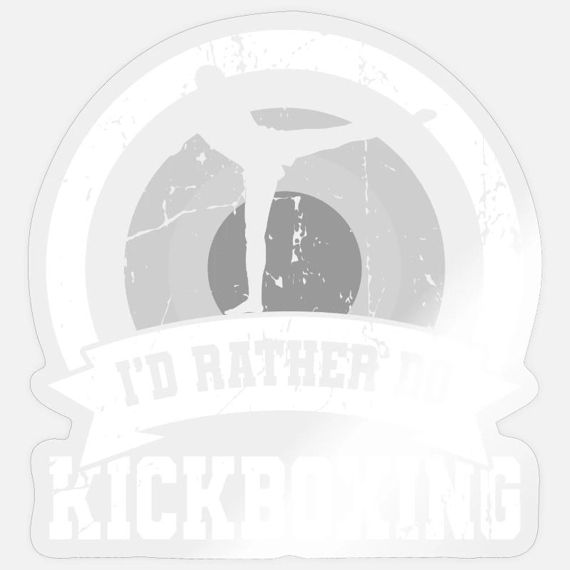 I'd rather do kickboxing - Sticker size S (10 x 10 cm) - transparent glossy