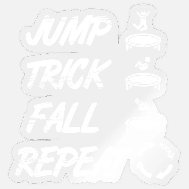 Trampoline slogan - Sticker size S (10 x 10 cm) - transparent glossy