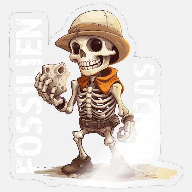 Fossil Hunter Skeletal Adventure Sticker size S (10 x 10 cm)