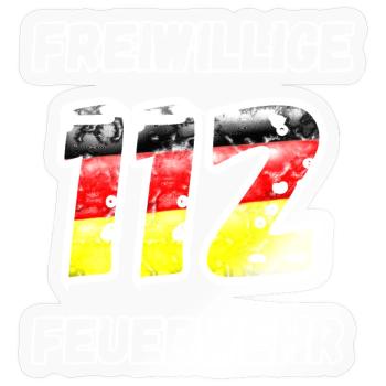 Feuerwehr 112 - Sticker Größe S (10 x 10 cm) - Transparent glänzend - Vorne