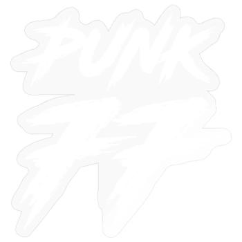 PUNK - Sticker taille S (10 x 10 cm) - brillant transparent - Devant