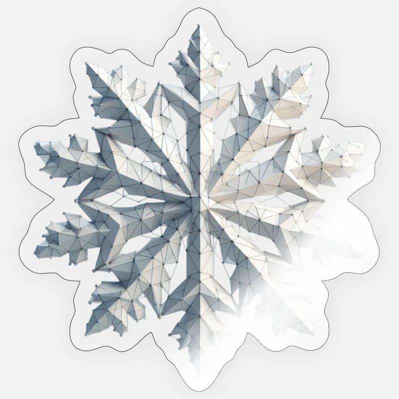 Polygone de flocon de neige Sticker taille S (10 x 10 cm)