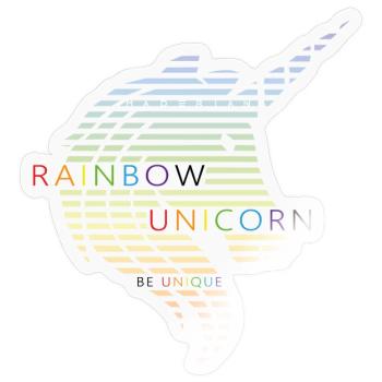 Unicorn - Bunt - Sticker Größe S (10 x 10 cm) - Transparent glänzend - Vorne
