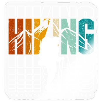 Wandern Abenteuer in den Bergen - Sticker Größe S (10 x 10 cm) - Transparent glänzend - Vorne