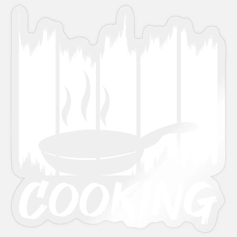 Lustiges Kochen - Sticker Größe S (10 x 10 cm) - Transparent glänzend