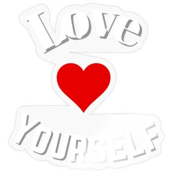 Sich selbst lieben - Sticker Größe S (10 x 10 cm) - Transparent glänzend - Vorne