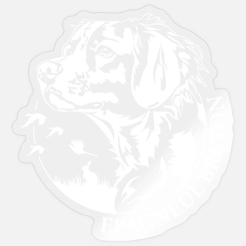 Epagneul Breton Jagdhund Jäger Jagdhunde Wilsigns - Sticker Größe S (10 x 10 cm) - Transparent glänzend