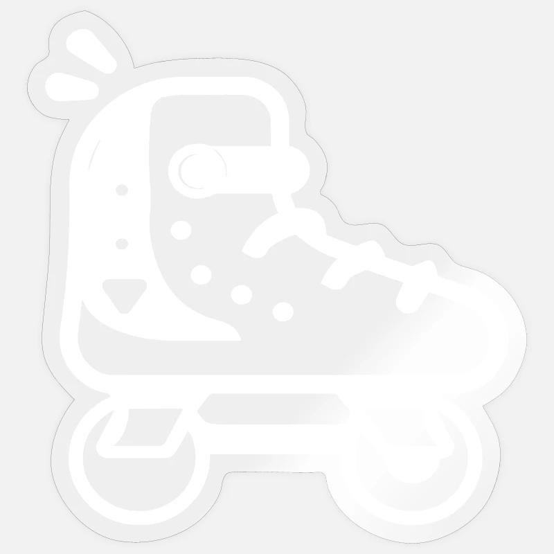 Roller Skates Cartoon Style - Sticker size S (10 x 10 cm) - transparent glossy