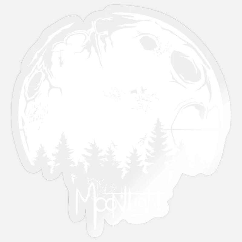 Moon Graffiti Forest Tree Night Moonlight Symbol Sticker size S (10 x 10 cm)