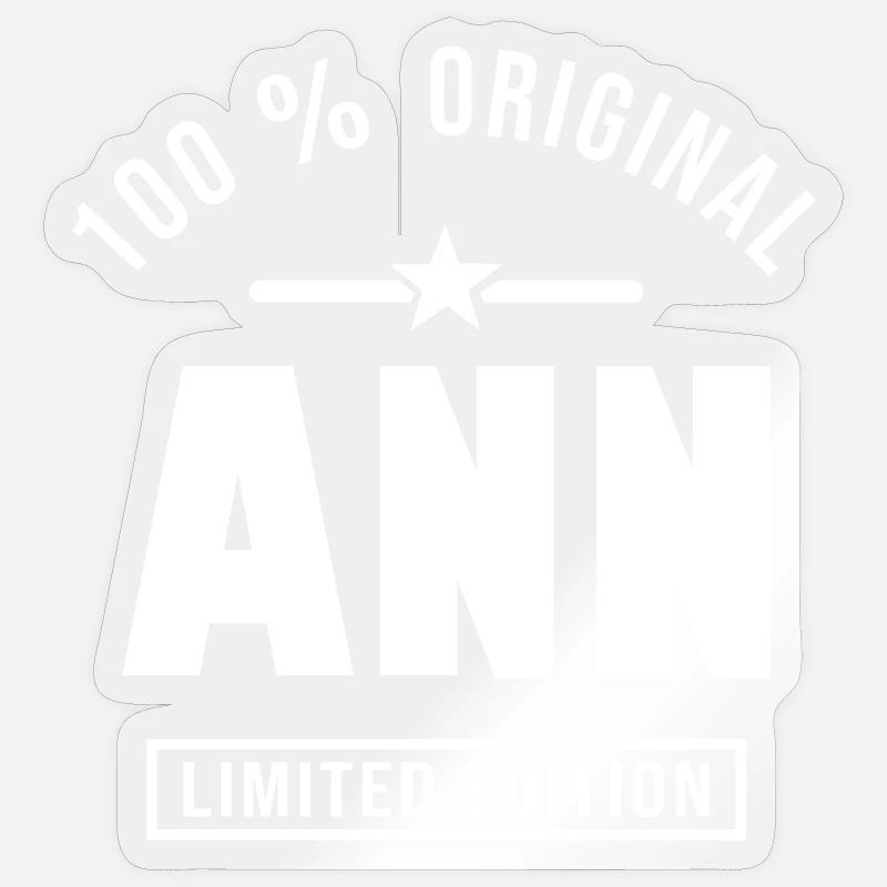Ann ann - Sticker taille S (10 x 10 cm) - brillant transparent