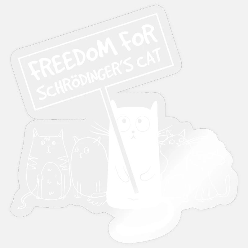 Liberté pour le chat de Schrödinger Funny Nerd Meme Sticker taille S (10 x 10 cm)