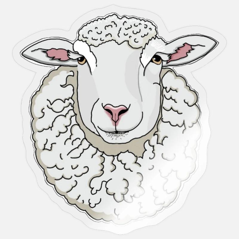 Schaf - Sticker Größe S (10 x 10 cm) - Transparent glänzend