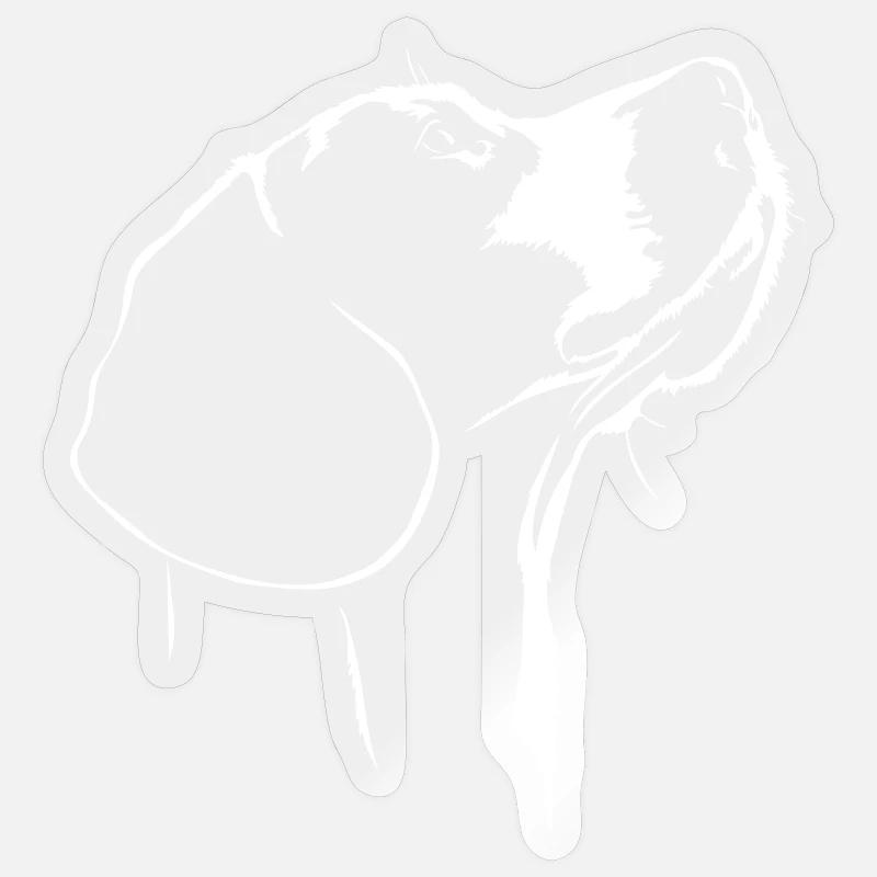 Beagle Silhouette Chien Chien Wilsigns - Sticker taille S (10 x 10 cm) - brillant transparent