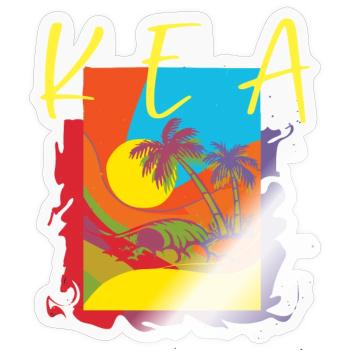 Kea Yellow - Sticker Größe S (10 x 10 cm) - Transparent glänzend - Vorne